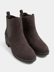 Yours Curve Brown Extra Wide Fit Faux Suede Chelsea Boots - Image 4 of 5