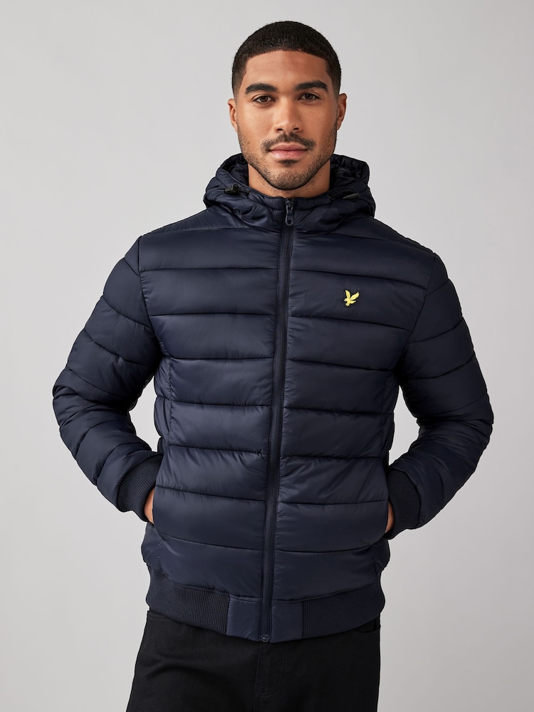 Lyle & Scott Navy Blue Wadded Puffer Jacket - Image 1 of 5