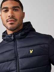 Lyle & Scott Navy Blue Wadded Puffer Jacket - Image 3 of 5