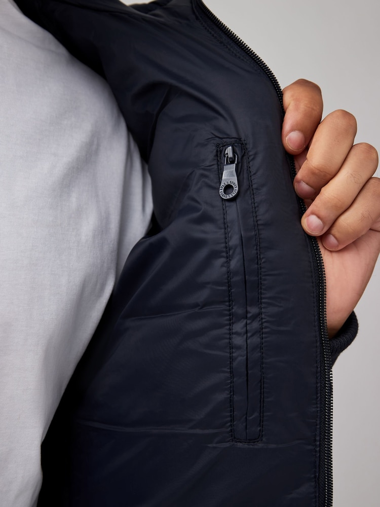 Lyle & Scott Navy Blue Wadded Puffer Jacket - Image 4 of 5