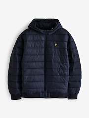 Lyle & Scott Navy Blue Wadded Puffer Jacket - Image 5 of 5