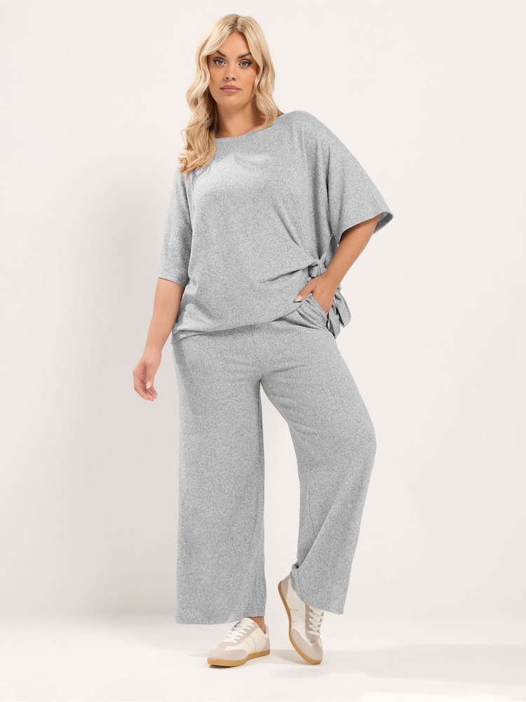 رمادي - Yours Curve Tie Waist Trousers - صورة 2 من 6 رمادي - Yours Curve Tie Waist Trousers - صورة 2 من 6