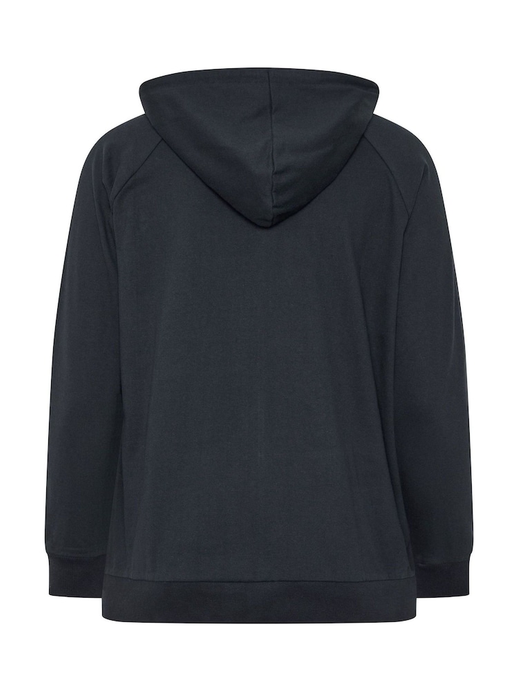 Yours Curve Blue Zip Through Hoodie - Image 6 of 6