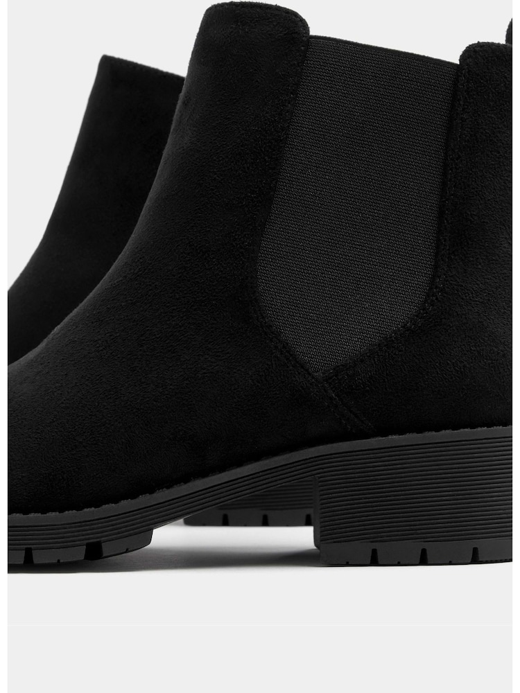 Yours Curve Black Extra Wide Fit Faux Suede Chelsea Boots - Image 5 of 5 Yours Curve Black Extra Wide Fit Faux Suede Chelsea Boots - Image 5 of 5