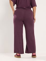 أرجواني - Yours Curve Tie Waist Trousers - صورة 3 من 6