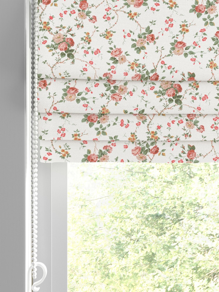 Laura Ashley Pink Mountney Gardens Made to Measure 100% Cotton Roman Blinds - Image 2 of 6