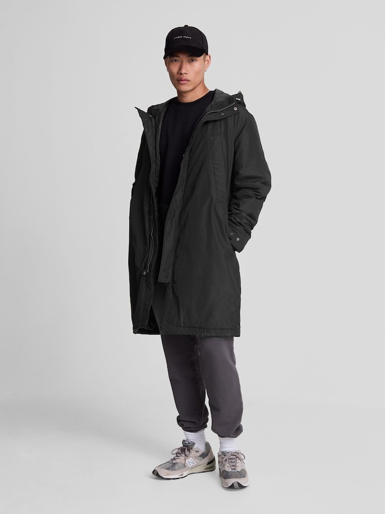 Lyle & Scott Black Longline Parka Coat - Image 2 of 4