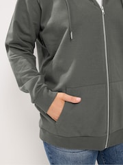 Yours Curve Grey Zip Through Hoodie - Image 4 of 6