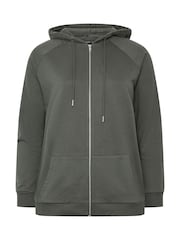 Yours Curve Grey Zip Through Hoodie - Image 5 of 6