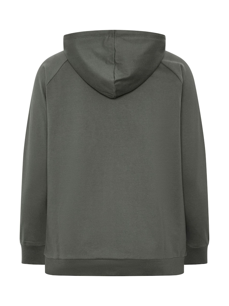 Yours Curve Grey Zip Through Hoodie - Image 6 of 6
