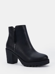 Novo Black Wide Fit Jolly Heeled Zip Unit Boots - Image 3 of 6