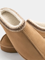 Yours Curve Brown Wide Fit Faux Suede Embroidered Mules - Image 5 of 5