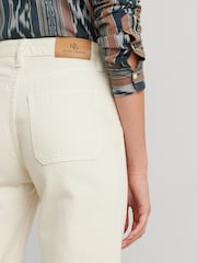 Lauren Ralph Lauren Cream Wash High Rise Wide Leg Jeans - Image 7 of 8