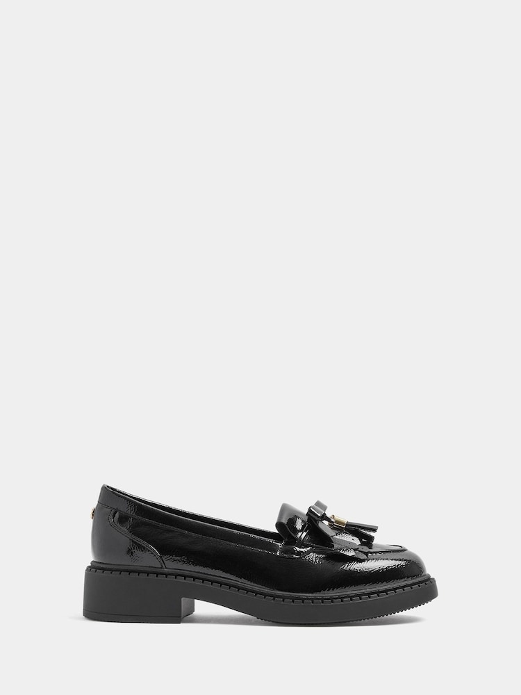 Yours Curve Black Wide Fit Built Up Bow Detail Loafer - Image 2 of 5 Yours Curve Black Wide Fit Built Up Bow Detail Loafer - Image 2 of 5