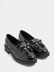 Yours Curve Black Wide Fit Built Up Bow Detail Loafer - Image 3 of 5