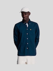 Lyle & Scott Teal Blue 100% Cotton Oxford Shirt - Image 1 of 5
