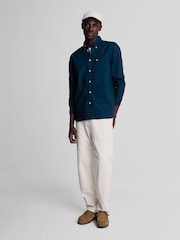 Lyle & Scott Teal Blue 100% Cotton Oxford Shirt - Image 2 of 5