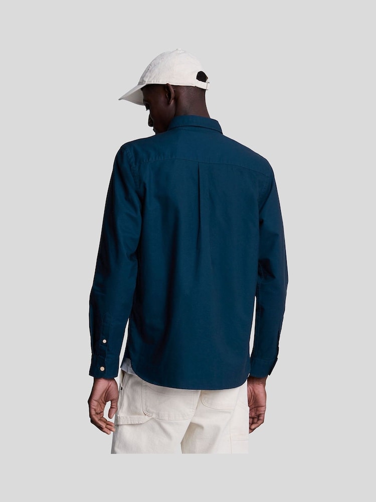 Lyle & Scott Teal Blue 100% Cotton Oxford Shirt - Image 3 of 5