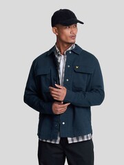 Lyle & Scott Navy Blue Bedford Co-ord Overshirt - Image 1 of 5