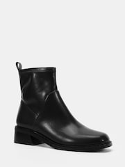 Novo Black Danni Flat Stretch Zip Square Toe Ankle Boots - Image 3 of 6