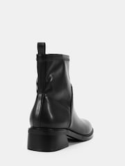 Novo Black Danni Flat Stretch Zip Square Toe Ankle Boots - Image 4 of 6