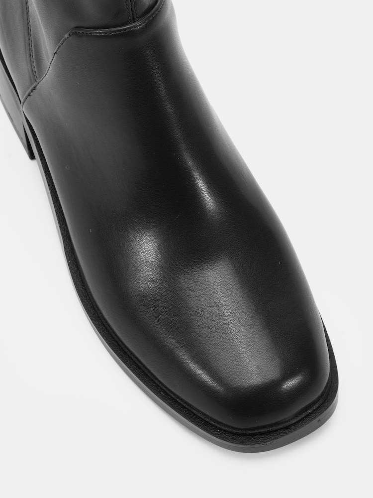 Novo Black Danni Flat Stretch Zip Square Toe Ankle Boots - Image 6 of 6 Novo Black Danni Flat Stretch Zip Square Toe Ankle Boots - Image 6 of 6