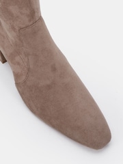 Novo Cream Wide Fit Gina Block Heel Chisel Toe Stretch Knee Boots - Image 5 of 6