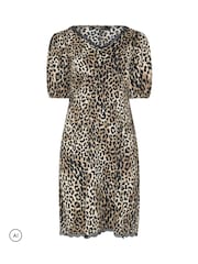 Yours Curve Lace Trim Leopard Midi Dress - 6суретінің 5 суреті
