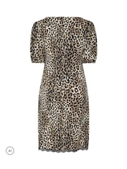 Yours Curve Lace Trim Leopard Midi Dress - 6суретінің 6 суреті
