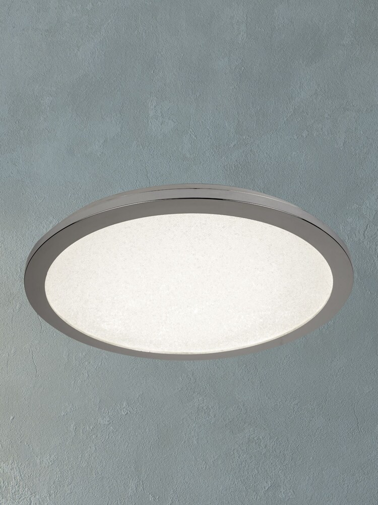 Searchlight Chrome Nexus LED Crystal Sand Flush Ceiling Light - Image 1 of 1