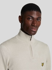 Lyle & Scott Natural Cotton Merino Quarter Zip Jumper - Image 10 of 11