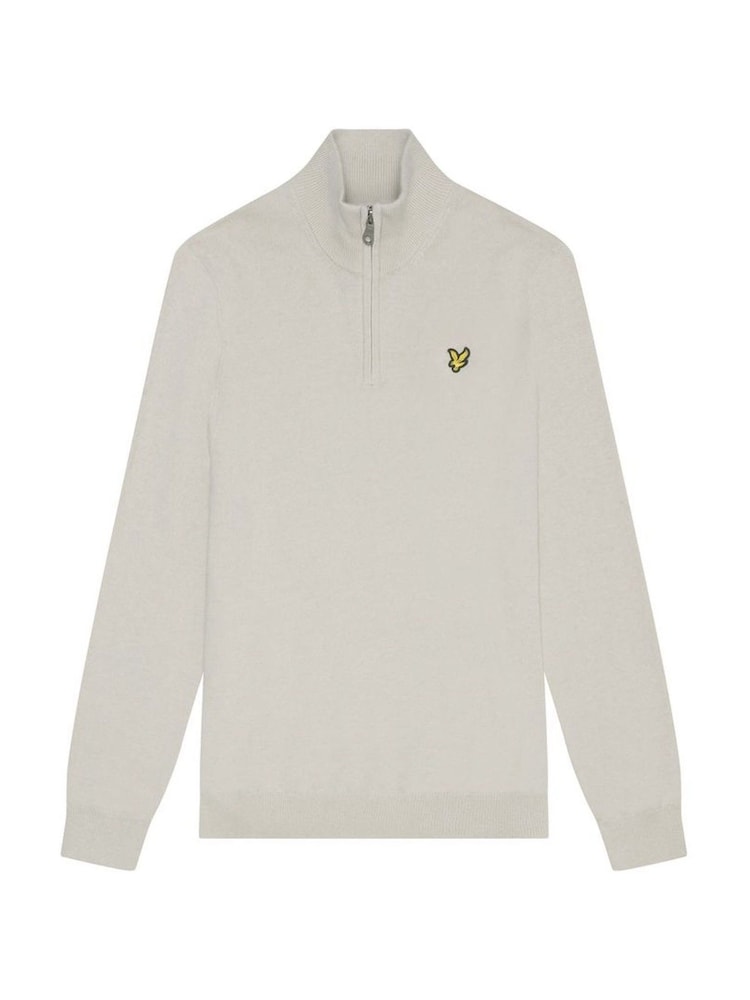 Lyle & Scott Natural Cotton Merino Quarter Zip Jumper - Image 11 of 11