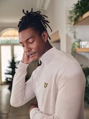 Lyle & Scott Natural Cotton Merino Quarter Zip Jumper - Image 4 of 11