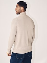 Lyle & Scott Natural Cotton Merino Quarter Zip Jumper - Image 5 of 11