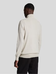 Lyle & Scott Natural Cotton Merino Quarter Zip Jumper - Image 8 of 11
