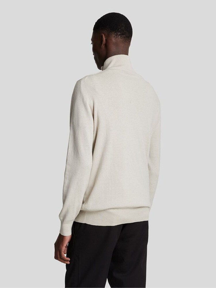 Lyle & Scott Natural Cotton Merino Quarter Zip Jumper - Image 8 of 11