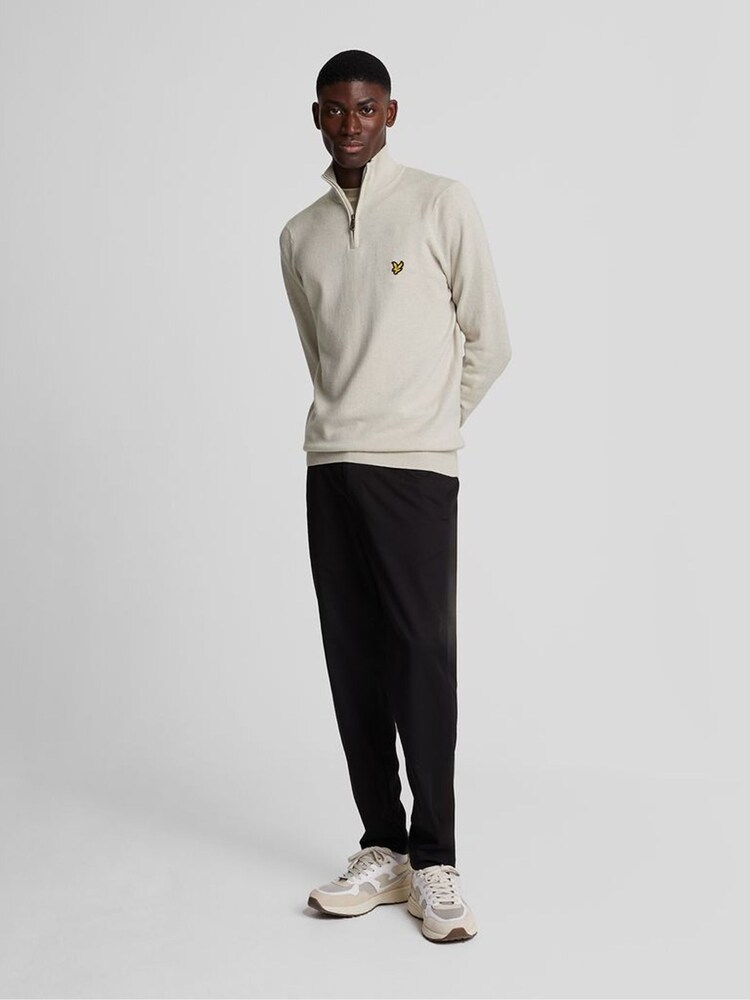 Lyle & Scott Natural Cotton Merino Quarter Zip Jumper - Image 9 of 11