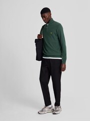 Lyle & Scott Green Cotton Merino Quarter Zip Jumper - Image 3 of 5