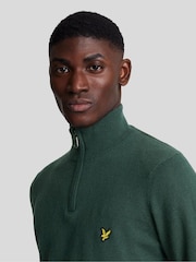 Lyle & Scott Green Cotton Merino Quarter Zip Jumper - Image 4 of 5