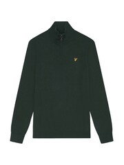 Lyle & Scott Green Cotton Merino Quarter Zip Jumper - Image 5 of 5