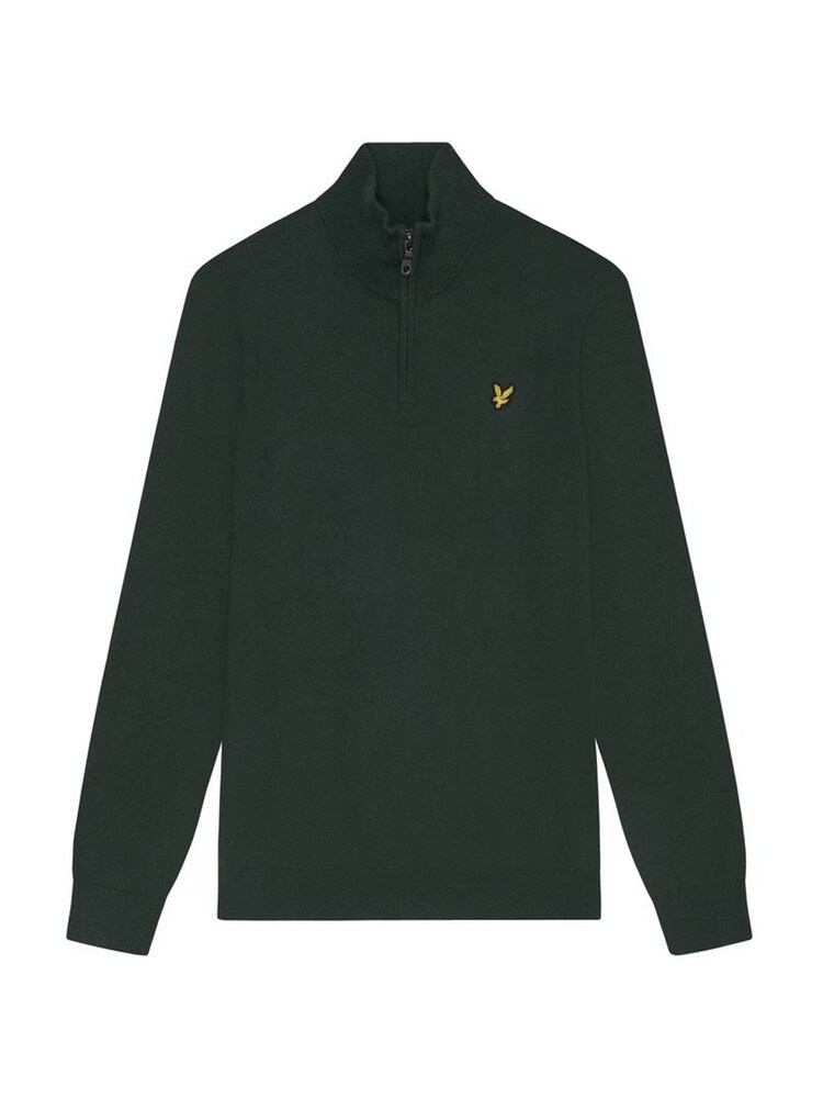 Lyle & Scott Green Cotton Merino Quarter Zip Jumper - Image 5 of 5