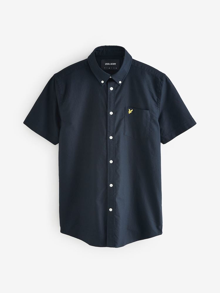 Azul marino - Camisa Oxford en tejido flameado ligero con manga corta de Lyle & Scott - Imagen 1 de 1 Azul marino - Camisa Oxford en tejido flameado ligero con manga corta de Lyle & Scott - Imagen 1 de 1