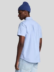 Lyle & Scott Blue Short Sleeve Lightweight Slub Oxford Shirt - Image 2 of 5
