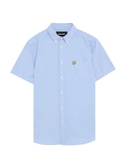 Lyle & Scott Blue Short Sleeve Lightweight Slub Oxford Shirt - Image 5 of 5