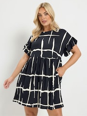 Yours Curve Abstract Frill Sleeve Dress - صورة 1 من 6