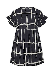 Yours Curve Abstract Frill Sleeve Dress - صورة 5 من 6