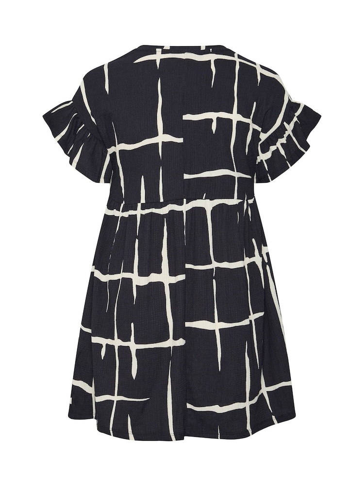 Yours Curve Abstract Frill Sleeve Dress - صورة 6 من 6