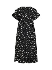 Yours Curve Polka Dot Frill Sleeve Midi Dress - صورة 6 من 6