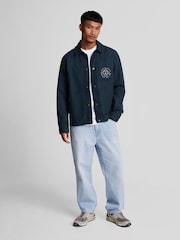 Lyle & Scott Navy Blue Stamp Pocket Work 100% Cotton Jacket - Image 4 of 5