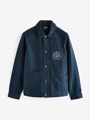 Lyle & Scott Navy Blue Stamp Pocket Work 100% Cotton Jacket - Image 5 of 5